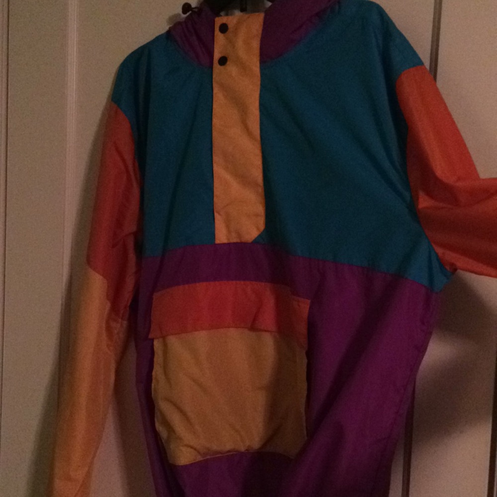 hooded colorblock windbreaker